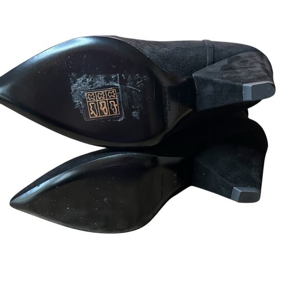 Saint Laurent Silver Monogram Niki Booties In Black Suede  EU 38.5 US 8.5 - Picture 7 of 12